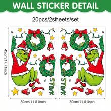 The Grinch 2pcs Large Christmas Window Decals The Cartoon PVC Static Cling Stickers Window Decoration Glass Stickers,Suitable For Neutral Style Room, Bedroom And Game Room Home Decor - Bear Height Chart - View 2