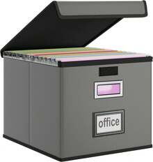 Caja organizadora de archivos con tapas, organizador de carpetas de archivos plegable - Caramelo - Ver 13