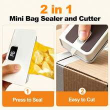 USB Electric Sealer, For Food Storage And Snack Preservation, Wireless Portable Heat Sealer With LED Display, Perfect For Sealing Halloween And Christmas Gift Bags - Multicolor - View 3