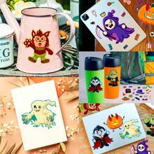 6pcs Halloween Monster Cartoon Sticker Set, Waterproof Removable Reusable Kids Craft Stickers, Vampire Mummy Pumpkin Cute Decorative Stickers, Party DIY Scrapbook Small Gifts, Suitable For Birthday, New Year, Valentine's Day, Easter, Children's Day, Back To School, Halloween, Thanksgiving And Christmas Gifts - Multicolor - View 9