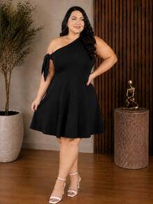 Plus Size Dresses - Black - View 3