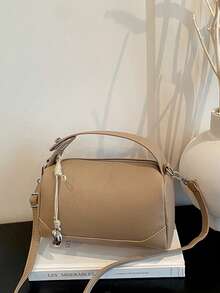 BAILEE Simple And Stylish Faux Leather Shoulder Bag With Detachable Metal Embellishments And Straps, Perfect For Outfits And As A Gift. - Multicolor - View 9