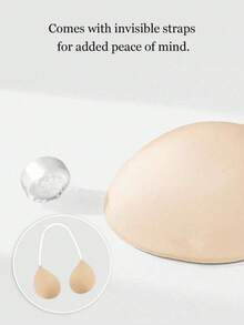 1pc Invisible Spaghetti Strap Round Cup Support Adhesive Bra With Adjustable Shoulder Straps, Suitable For Camisoles And Backless Dresses - Multicolor - View 2