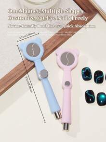 BAOSHIMAN Boshiman Magnetic Nail Art Tool For Beginners, 7-In-1 Cat Ear Magnet With Multiple Suction Methods, Cat Eye Nail Art Magic Tool - Multicolor - View 6