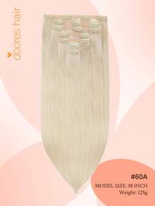 DOORES 14-24 Inch Seamless Clip-In Hair Extensions, 130g-160g 7pcs Real Human Hair Invisible PU Skin Weft, Platinum Gold, Natural Remy Straight Hair, Easy To Wear & Style - S60A - View 2