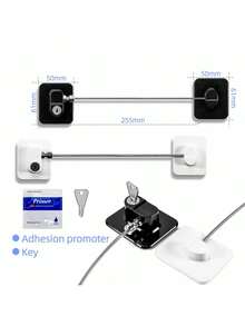 1pc/2pcs Safety Lock, High-Grade Protective Device Lock, Multi-Function Cabinet Door Lock, Window Lock, Refrigerator Lock, Suitable For Home Doors And Windows, Child Safety Lock - C - View 3