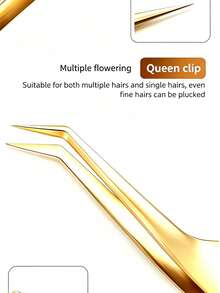 Professional Gold Stainless Steel Eyelash Extension Tweezers, Mirror Polished Gold Handle, Ultra-Precise, Lightweight, Durable And Odorless, Multi-Purpose Salon-Grade Beauty Tool, Suitable For Eyelash Extension Operations - Multicolor - View 5