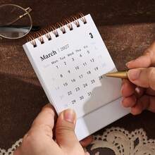 1pc 2027 Desktop Calendar, Monthly Mini Desktop Calendar, Morandi Style Calendar Desktop Memo Notepad Ornament, Suitable For Home Office, Schedule Tracking, Work Planning - Multiple Styles - View 3
