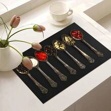 (Hot !!) 1pc 2D Seasoning Utensil Pattern, Flat Stove Protector Mat And Non-Slip Heat-Resistant Rubber Stove Cover Mat Suitable For Induction Cooktop, Glass Cooktop And Multi-Function Anti-Scratch Mat, Also Best Choice For Oven, Washing Machine, Dryer And Kitchen Decoration. - Multicolor - View 14