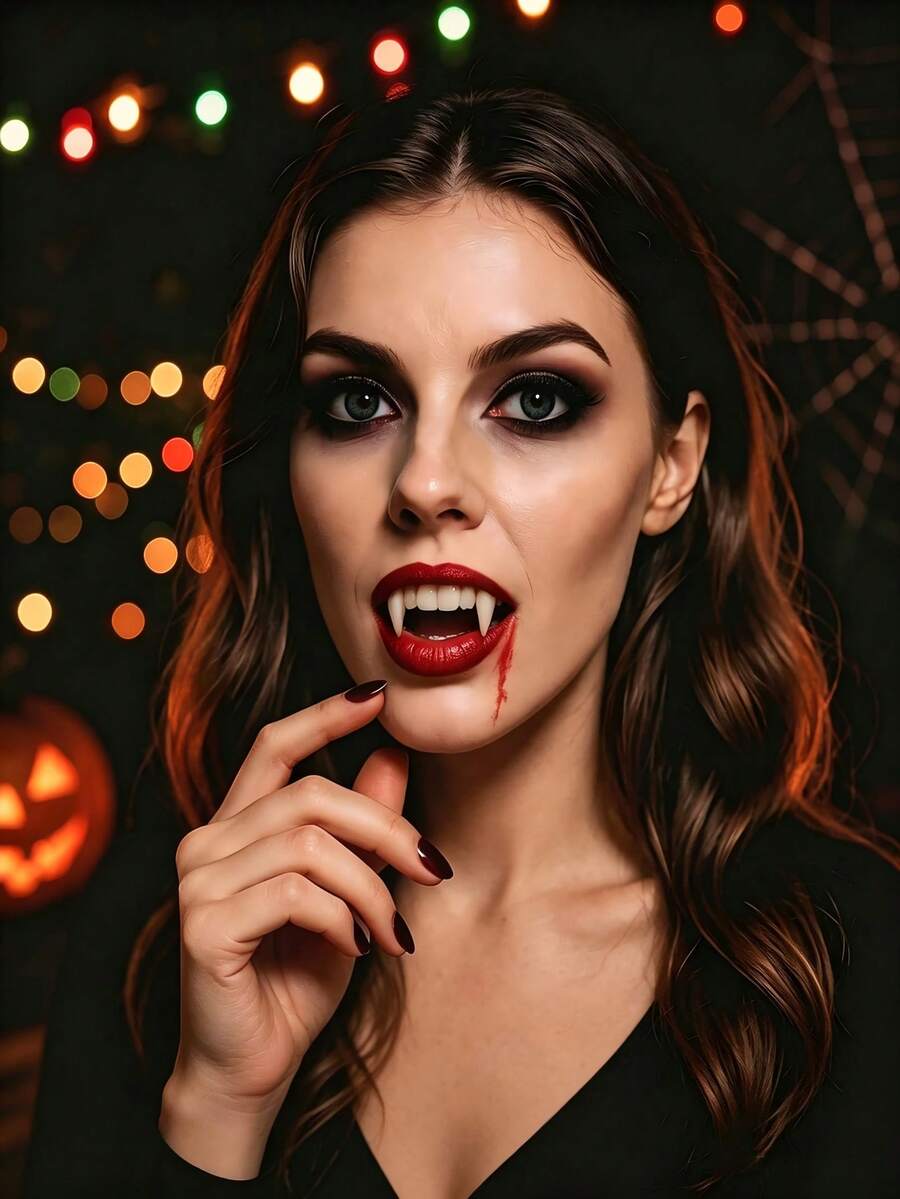 Reusable Vampire Fangs Halloween Cosplay Fake Teeth 4 Sizes Costume Party Accessories - Multicolor - View 1