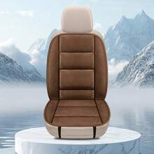 1pc Car Seat Cushion (Single Piece), Short Plush Material, Suitable For All Seasons, Thickened Warmth, With Backrest Design, Car Interior Accessory - A - View 9