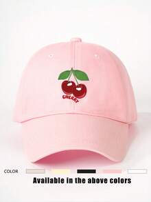 1件印花 CHERRY 櫻桃棒球帽，戶外可調節防曬休閒帽，適合春夏/秋季旅行、海灘度假，Y2K 風格青年帽 - 棒球帽 - 查看 20