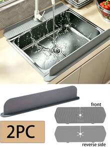 3/2/1pc Classic Silicone Sink Splash Guard With Suction Cups, Waterproof And Splash-Proof, Suitable For Kitchen And Laboratory Sinks, Dishwashing Basins And Dishwashing Tubs, Durable Material, Multiple Colors Available, Easy To Install, Prevents Water Splashing And Protects Countertops, Ideal For Home And Professional Use. Countertop Protection Classic Design Flexible Silicone - Solid Color - View 23