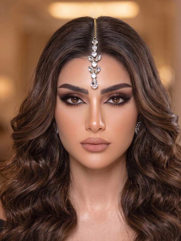 1pc Exquisite Rhinestone Hair Chain, Versatile Daily Women's Hair Accessory Suitable For Wedding, Party, Ball, Celebration, Gathering