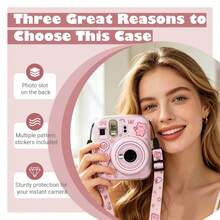 Transparent Protective Case Set For Instax Mini 13, Clear Protective Cover With Back Pocket + Colorful Shoulder Strap, Crystal Clear Protective Shell For Instant Camera, Easy Installation PV Case, Anti-Yellowing, Anti-Drop, Anti-Scratch Photography Camera Protection Accessory - View 9