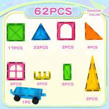 Magnetic Building Blocks - Colorful Window & Small Car Toys, STEM Toys, DIY Creative Toys For Kids, Perfect Birthday Gift (Random Color) Halloween Christmas Thanksgiving Holiday Gift Best Birthday Gift - Multicolor - View 8