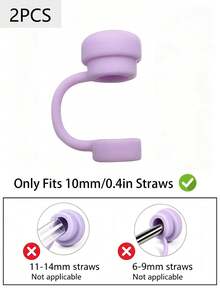 6pcs/2pcs Reusable Silicone Straw Caps, Leak-Proof Splash-Proof Dust-Proof, Suitable For Cups, Back To School Essential - Multicolor - View 14