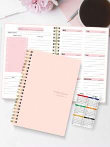 1pc Weekly Planner Notebook, Back To School Stationery, Office Supplies, Spiral Notebook, School Essentials, Teacher Gift, Teacher Accessories, Student Notebook, School Supplies - A - View 9