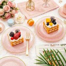 10/25/50 Pack Hammered Texture Transparent Plates, 10.25 Inch And 7.5 Inch, Crystal Surface Tableware. Ideal Plates For Halloween, Christmas, Easter, Valentine's Day And New Year Parties, Perfect For Hosts And Home Cooks, Perfect Holiday Table Decor. - View 5