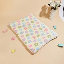 Yellow Multicolor Floral Print Thickened Polyester Pet Bed Mat, Breathable Comfortable Washable All-Season, Suitable For Small And Medium Cats And Dogs, Suitable For Teddy And Other Pets, Not Suitable For Large Dog Breeds - Yellow - View 6