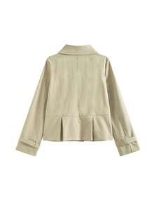 Korean Style New Khaki Double-Breasted Trench Coat Women's Waist-Cinching Versatile Jacket - Green - View 3