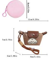 Puppy Cloth Sticker Mini Coin Purse,Portable Travel Change Purse,Can Hold Cards, Cash, And Coins, Snap Button Coin Purse Accessory For Students - Multicolor - View 11