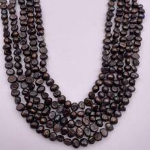 7-8mm 咖啡棕色馬鈴薯形小巴洛克淡水珍珠 DIY 配件 1 串 長度 35cm/13.78inch，孔徑 0.8mm - 咖啡棕 - 查看 6