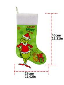 The Grinch Christmas Stocking Hanging Ornament Gift Bag Christmas Tree Home Decor Cute Christmas Sock Pendant Decorative Accessory - Xmas - View 6