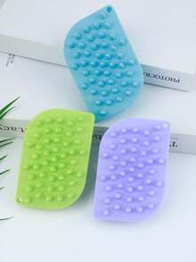 1pc Silicone Scalp Massager Shampoo Brush, Scalp Cleaning Comb, Silicone Bath Brush, Dry And Wet Use Body Scrubber - Multicolor - View 10
