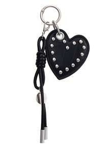 1 Pc Retro Punk-Style Rivet Heart-Shaped Keychain, Bag Hanger Keychain, Women's Accessory, Car Keychain, Gift For Women - Multicolor - View 7
