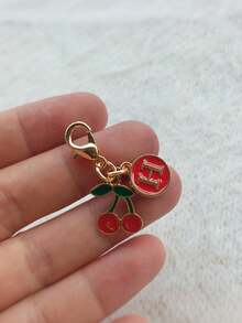Zinc Alloy Cherry Pendant And Letter Charm Keychain, Bag, Backpack, Wallet, Document Bag, Car Key Accessory Pendant, Holiday Party Gift, Birthday Gift, Back To School Gift, Creative Handmade Keychain - Multicolor - View 11
