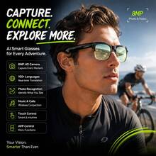 Fashion AI Smart Glasses, Supports 100+ Languages Voice Translation, 800W Camera, Vlog Recording, Bluetooth Calls, Music And Voice Recording, Modern Half-Frame Design, Unique Gift For Christmas, Birthday And Special Occasions - View 5
