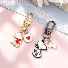 SNOOPY 2pcs Creative Cute Cartoon Metal Keychain, Personalized Cartoon Peripheral, Couple Backpack Decoration Pendant, Handbag Charm - Multicolor - View 10