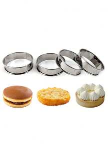 2pcs/4pcs Stainless Steel 8cm Round Egg Tart Rings, Home Mousse Rings English Muffin Rings Small Cake Mousse Rings, Oven Air Fryer Baking Mold Tools, Reusable, Perfect For Home Kitchen, Bakery DIY Baking - Multicolor - View 12