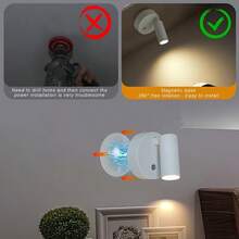 1pc/2pcs Rotating Night Light Wall Lamp, USB Powered, Rechargeable Battery, Magnetic Fixed LED Reading Light, Touch Adjustable Color Temperature And Brightness, Suitable For Bedroom Bedside, Cabinet, Living Room, Desk, Bar Decoration Display, Birthday, Christmas, Perfect Gift - Multi-color - View 10