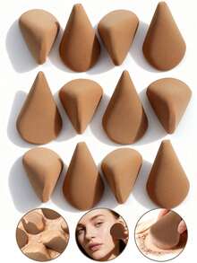 2/4/8/12pcs Premium Asymmetrical Double-Ended Makeup Sponge Set, Soft Makeup Sponge, Suitable For Foundation And Concealer, Ideal For Beginners, Alcohol-Free Hydrophilic PU Material, Flawless Facial Makeup Tool, Soft Touch - Multicolor - View 1