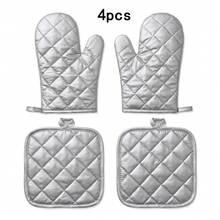 Heat-Resistant Gloves And Pads Set, Fashionable Printed Pattern, Suitable For Baking, Cooking, Grilling - View 26