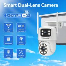 szsinocam Kamera Keamanan Rumah Lensa Ganda 1080P, Tampilan Layar Ganda, Kamera Pengawasan Bertenaga USB WiFi 2.4G, Pelacakan Gerakan Manusia, Penglihatan Malam Berwarna, Audio Dua Arah, Cocok untuk Pemantauan Rumah - Putih - View 11