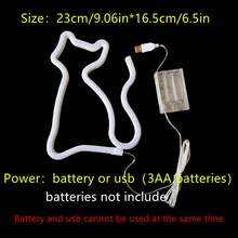 1pc Cat Neon Wall Decor Hanging Light, Battery & USB Powered, Romantic Fairy Light For Home, Holiday, Party, Birthday Theme Scene Atmosphere, Bedroom Room Decoration - Cat Neon Sign - View 13