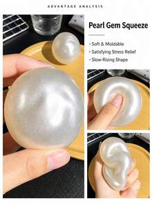 1 buah Mainan Remas Squishy Mutiara yang Dapat Dibentuk, Bola Pereda Stres Sensorik yang Lambat Mengembang, Mainan Pereda Kegelisahan dan Dekompresi yang Dapat Dibentuk untuk Dewasa, Mainan Pereda Tekanan Tangan dan Kecemasan, Hadiah Ulang Tahun, Natal, Paskah dan Pesta, Pengisi Tas Bingkisan - Putih - View 8