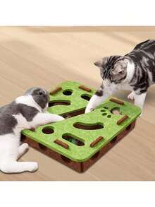 Cat Fun Box - Interactive Felt Cat Puzzle Toy, Durable Bite-Resistant Scratching Cat Maze Box, Includes Bell Ball (Random Color), Cat Scratching Board, Cat Scratching Post, Fun Design, No Battery Required, All-Season Use, Suitable For Indoor Cat Training And Entertainment, Cat Boredom Relief And Self-Entertainment Tool - Multicolor - View 10