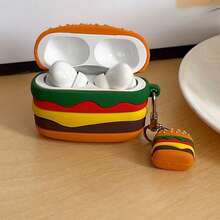 Creative Fun Hamburger + Pendant Earphone Case Compatible With AirPods Pro 3 New Pro 2 Protective Cover Pro Cute Apple 4 Minimalist Personalized Unisex Earphone Case Protective Cover Spring/Summer Earphone Case/Birthday Gift/Holiday Gift - Multicolor - View 7