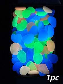 Large Flat Glow-In-The-Dark Colorful Rocks, Suitable For Garden, Path And Yard Outdoor Decoration, Landscape, Christmas Party DIY Decoration, Aquarium, Fish Tank, Outdoor And Indoor Use, Suitable For Garden Lawn, Yard, Home Outdoor Path, Hallway And Aquarium Decoration. Glow-In-The-Dark Stones Are Perfect For Fish Tank, Path, Flower Bed, Potted Plants, Driveway DIY Design, Home Decor And Christmas Decoration (Random Color And Style) - Multicolor - View 9