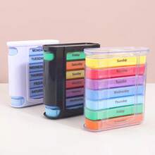 1 Set 1pc 7-Day Pill Box Weekly Monthly Tablet Storage Organizer Container Dispenser Pharmacy Pill Box - View 1