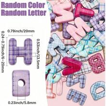 18/38/58 Random Acrylic Letter Beads, Large Grid Letter Beads, Suitable For Keychains, Bag Charms, Mobile Phone Chains, Bracelets, Etc. - Assorted Colors - View 2