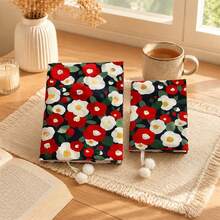 Sampul Buku Motif Kamelia Retro yang Berani, Pelindung Buku Kain Tahan Abrasi yang Kokoh, Casing Notebook yang Menarik untuk Buku Harian A5 A6 & Buku Bersampul Tipis - Set - View 4