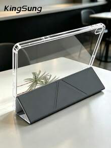 Kingsung Coconut Tree & Stripes Pattern Y-Shaped Folding Acrylic Tablet Case Compatible With Samsung Tablets/Pad Mini6/7/9.7/10.2/10.5/10.9/12.9/Pro 11, 10th Generation, Protective Cover Supports Multi-Angle Adjustment, Six Ways To Place The Bracket, Built-In Pen Slot, Anti-Drop Protection, Automatic Wake/Sleep.Compatible With Kindle Paperwhite 12th Gen 2024,Kindle 11th Gen 2022,Clara Colour. - Multicolor - View 4