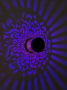 Solar Powered Outdoor Projection Wall Light, Waterproof Automatic Switch, Mandala Pattern LED Landscape Light, Warm White Color Changing Decorative Light For Garden, Fence, Patio, Yard, Pathway, Backyard, Holiday Party Decoration - A - View 7