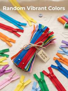 1/20pcs Nylon Zippers, Suitable For DIY Sewing Crafts, Can Be Used To Make Or Repai Cothes, Bags, Pet Cothing. Storage Bags, Wristbands, Etc, (Random Color) - Multicolor - View 9