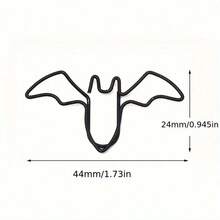 10pcs Bat-Shaped Black Metal Paper Clips, Halloween Gift, Office Document Organizer, Test Paper Clip, Bookmark, Folder Clip, Bat Theme Clips, Suitable For Office, School, Party Decoration, Cute Bat Paper Clips - 1 Set - View 5